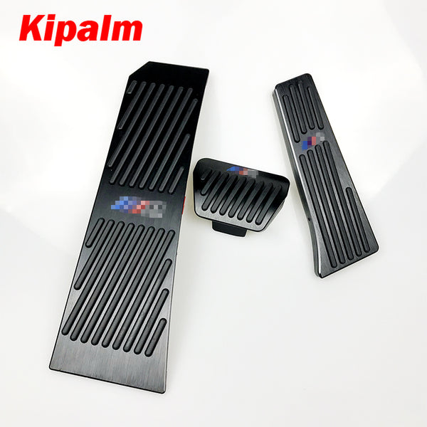 No Drill Gas Brake Footrest Pedal Plate Pad For BMW New 5 6 7 series GT  Touring X3 X4 Z4 Black Aluminum alloy gas brake pedal