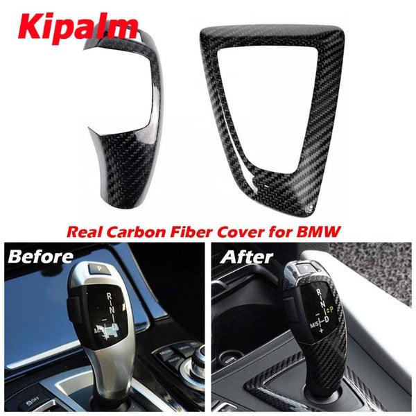 Carbon Gear Shift Knob Panel Cover for BMW 1 2 3 4 Series