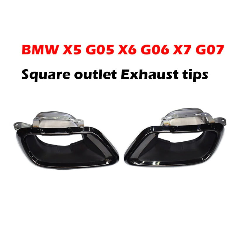 1 Pair OEM Style Stainless Steel Square BMW X5 G05 X6 G06 X7 G07 Exhaust  Muffler Pipe Car Tail Tips