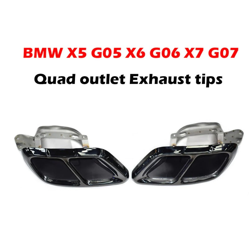 1 Pair OEM Style Stainless Steel Square BMW X5 G05 X6 G06 X7 G07 Exhaust  Muffler Pipe Car Tail Tips