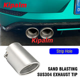 1PC Curly Edge Strip Holes 304 Stainless Steel Cutting Inlet Car Muffler Tip Exhaust Pipe System for VW Golf 6 Golf 7 Golf R GTI Tiguan Muffler Cutter