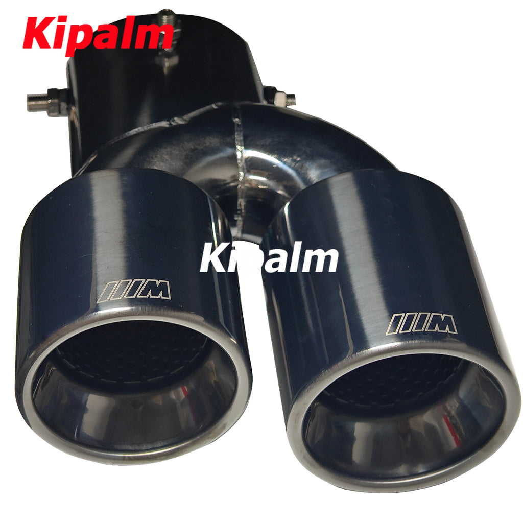 1 Pair Dual Out Titanium Black Stainless Steel Exhaust Pipe for BMW 3 Series G20 Oval Shape Tailpipe