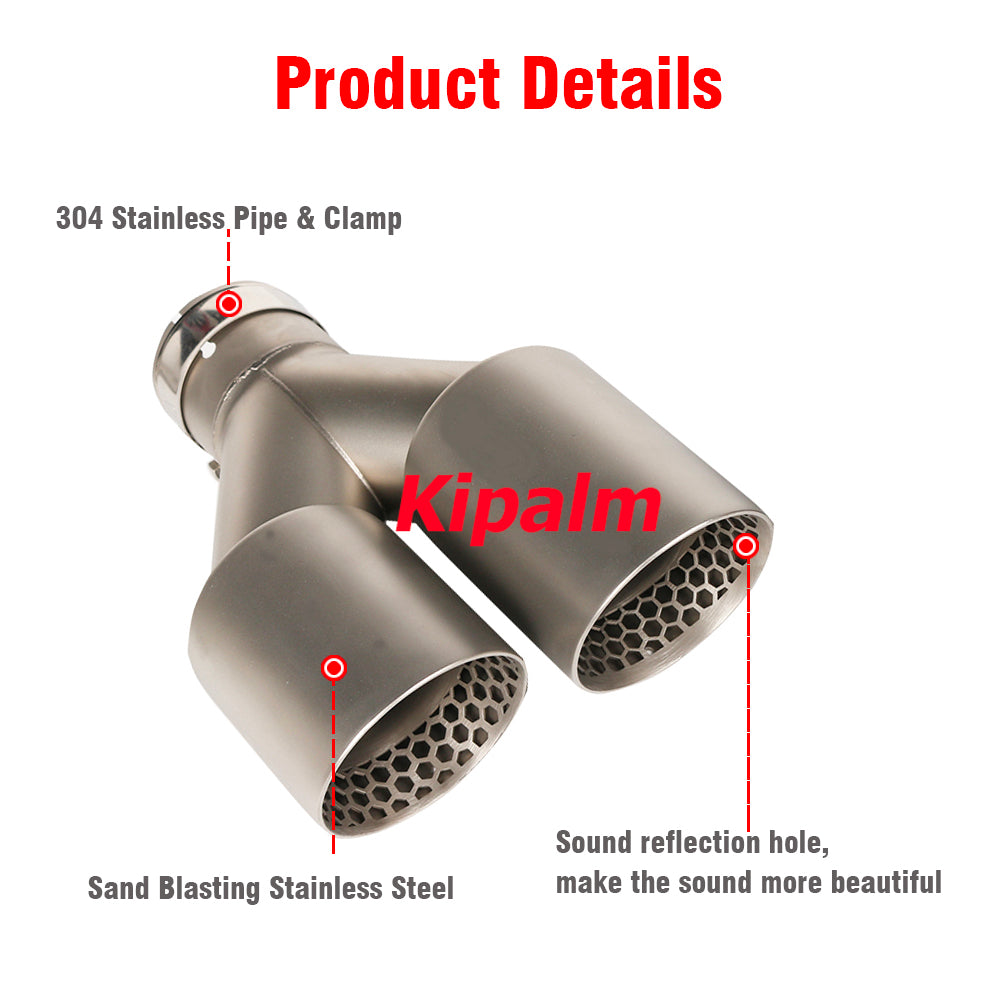 Honeycomb Holes Y Dual Sand Blasting Stainless Steel Exhaust Tail Tips for VW Golf Tiguan R MK7 Golf 6 with No Logo