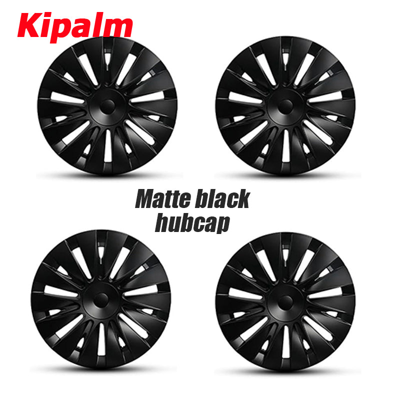 4PCS New Design Tesla 19'' Black Wheel Cover Cap Model Y Full Cover Car Hubcaps