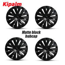 Load image into Gallery viewer, 4PCS New Design Tesla 19&#39;&#39; Black Wheel Cover Cap Model Y Full Cover Car Hubcaps