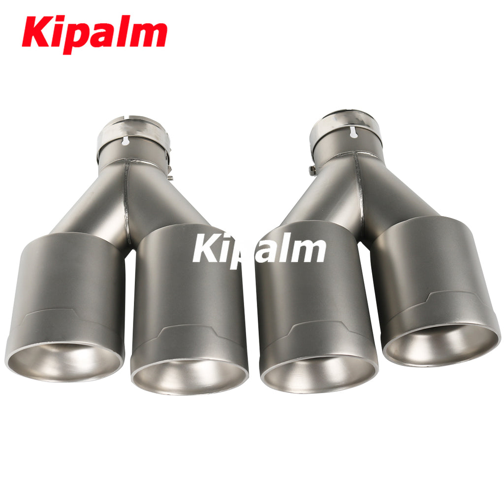 Bowl Shape Outlet Y Dual Sand Blasting Stainless Steel Exhaust Tail Tips with No Logo