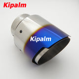 1pc Universal Burnt Blue Stainless Steel Exhaust Tip End Pipe with No Logo