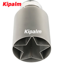 Load image into Gallery viewer, 1PC Five-pointed Star Matte Silver 304 Stainless Steel Car Muffler Tip Double Layers Exhaust Pipe