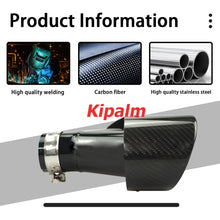 Load image into Gallery viewer, Dual Y Shape Real Carbon Fiber Exhaust Muffer Tailpipe Glossy Black Cover 304 Stainless Steel Exhaust Tip Double End