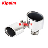 1pc Oval Outlet Chrome Exhaust Tips Muffler Stainless Steel Pipe