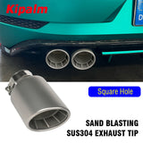 1PC Square Holes 304 Stainless Steel Car Muffler Tip Exhaust Pipe System for VW Golf 6 Golf 7 Golf R GTI Tiguan Muffler Cutter