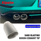 1PC Honeycomb Holes 304 Stainless Steel Car Muffler Tip Exhaust Pipe System for VW Golf 6 Golf 7 Golf R GTI Tiguan Muffler Cutter