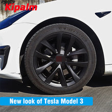 Load image into Gallery viewer, WHC3002 18inch Tesla 4PCS Matte Black Wheel Covers Hub Cap Hubcaps No Logo for Model 3