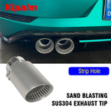 1PC Strip Holes 304 Stainless Steel Car Muffler Tip Exhaust Pipe System for VW Golf 6 Golf 7 Golf R GTI Tiguan Muffler Cutter