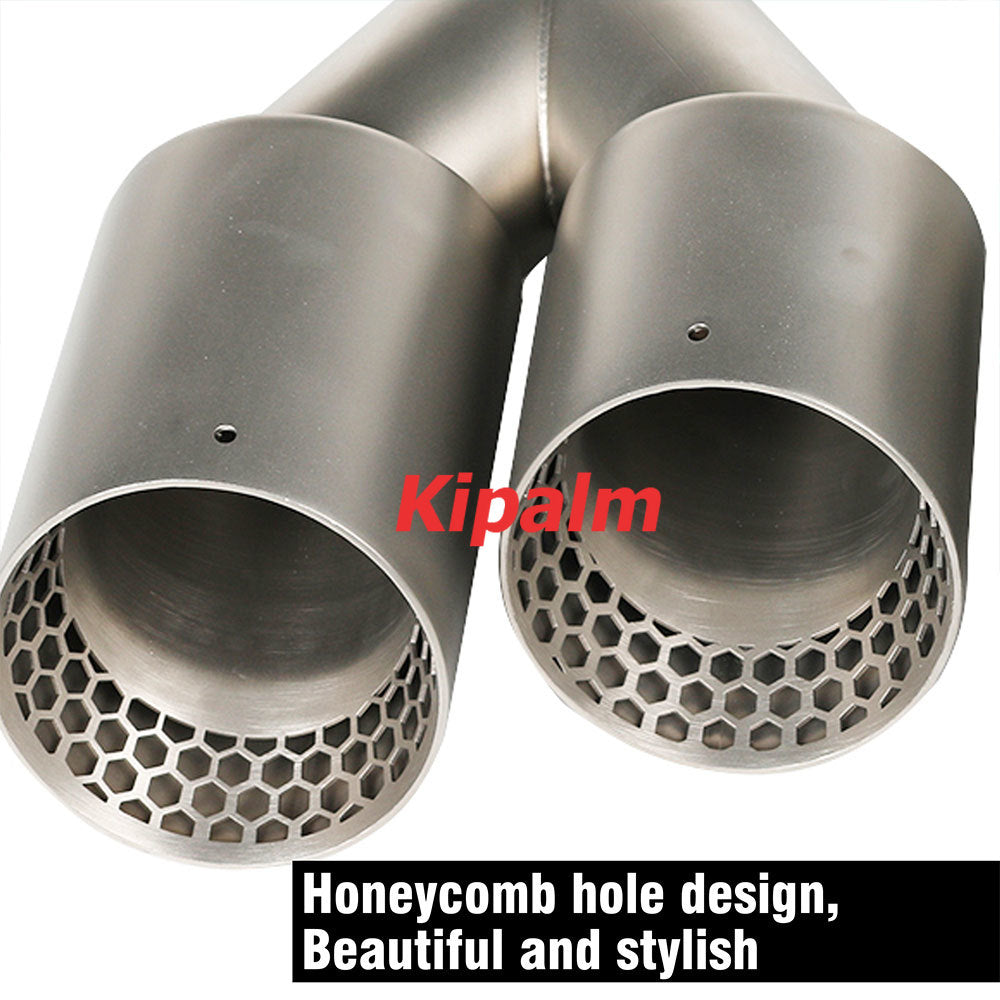 Honeycomb Holes Y Dual Sand Blasting Stainless Steel Exhaust Tail Tips for VW Golf Tiguan R MK7 Golf 6 with No Logo