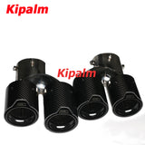 1 Pair Dual Out Carbon Fiber Black Exhaust Pipe for BMW 3 Series G20 Oval Shape Rear Muffler Tip