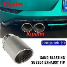 Load image into Gallery viewer, 1PC Curly Edge Honeycomb Holes 304 Stainless Steel Car Muffler Tip Exhaust Pipe System for VW Golf 6 Golf 7 Golf R GTI Tiguan Muffler Cutter