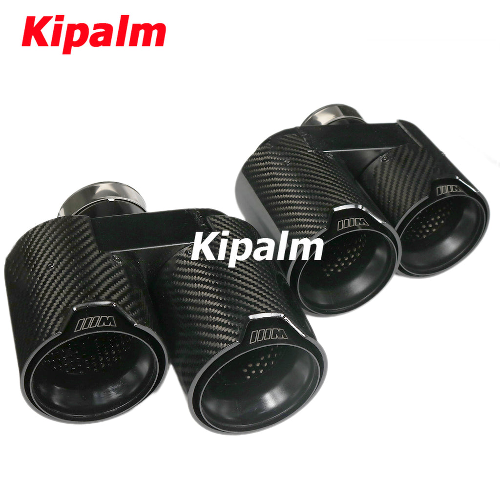 1 Pair Dual Out Carbon Fiber Exhaust Pipe for BMW 3 Series G20 Rear Muffler Tip