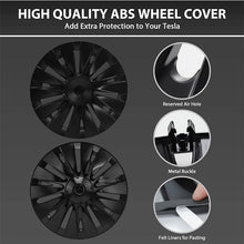 Load image into Gallery viewer, 4PCS New Design Tesla 19&#39;&#39; Black Wheel Cover Cap Model Y Full Cover Car Hubcaps