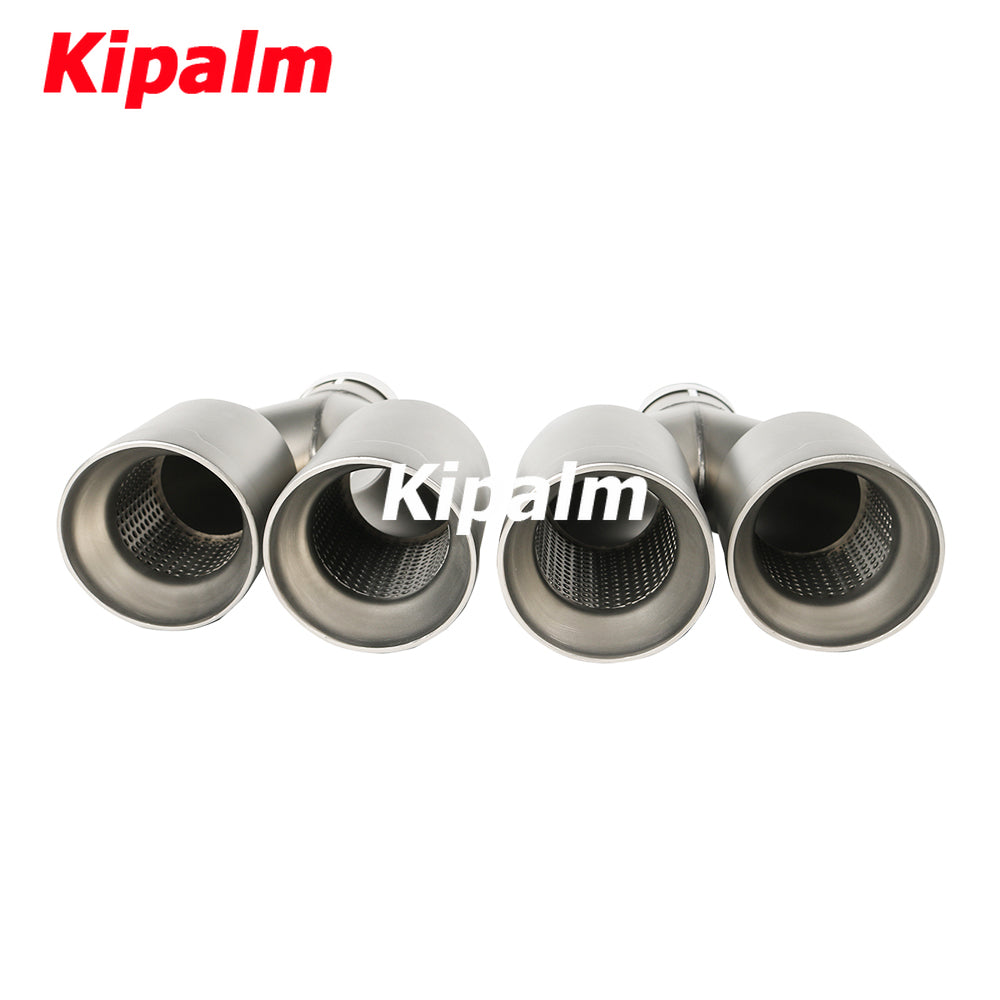 Bowl Shape Outlet Y Dual Sand Blasting Stainless Steel Exhaust Tail Tips with No Logo