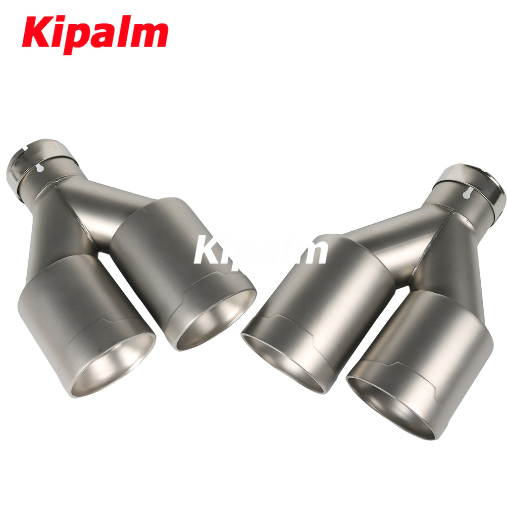 Bowl Shape Outlet Y Dual Sand Blasting Stainless Steel Exhaust Tail Tips with No Logo