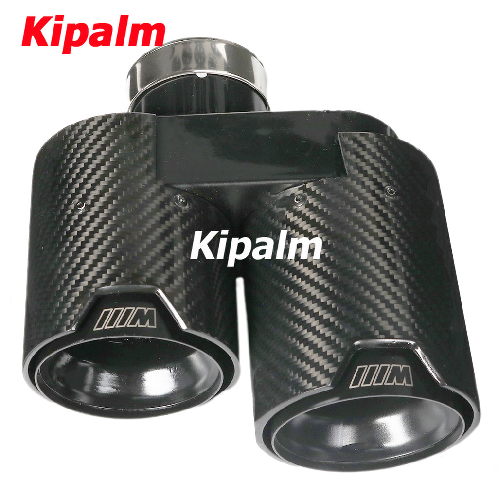 1 Pair Dual Out Carbon Fiber Exhaust Pipe for BMW 3 Series G20 Rear Muffler Tip