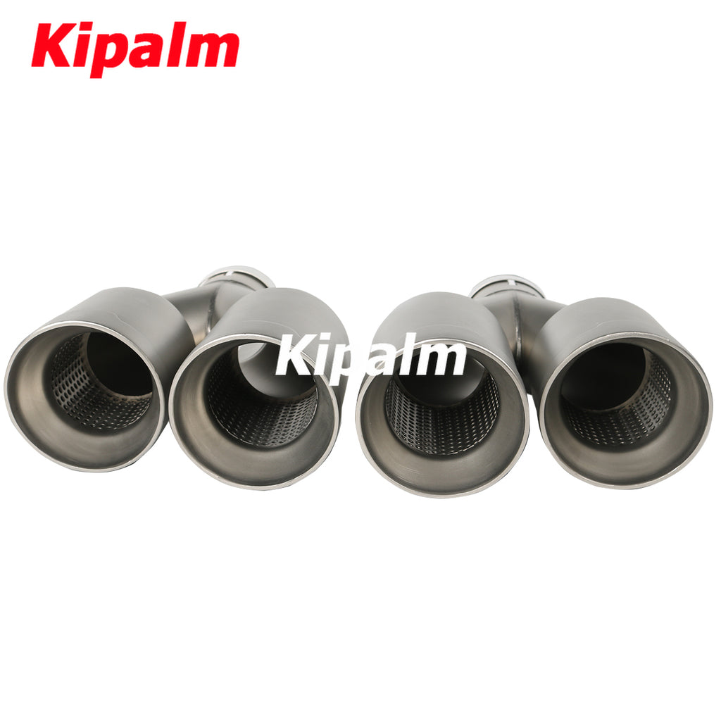 Bowl Shape Outlet Y Dual Sand Blasting Stainless Steel Exhaust Tail Tips with No Logo