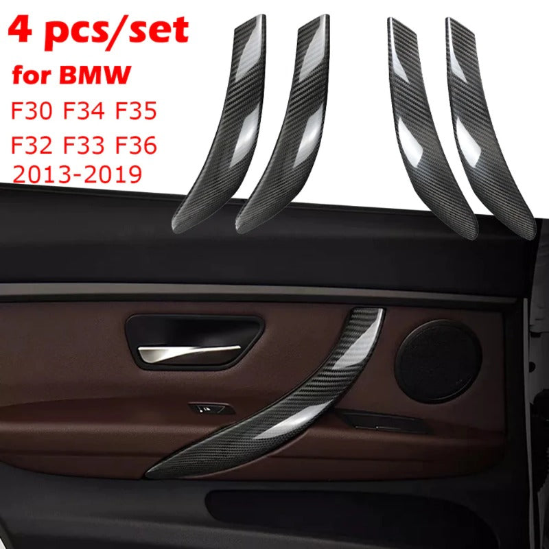 Car Interior F30 F32 F34 F35 F36 Carbon Fiber Inside Door Handle Sticker For BMW