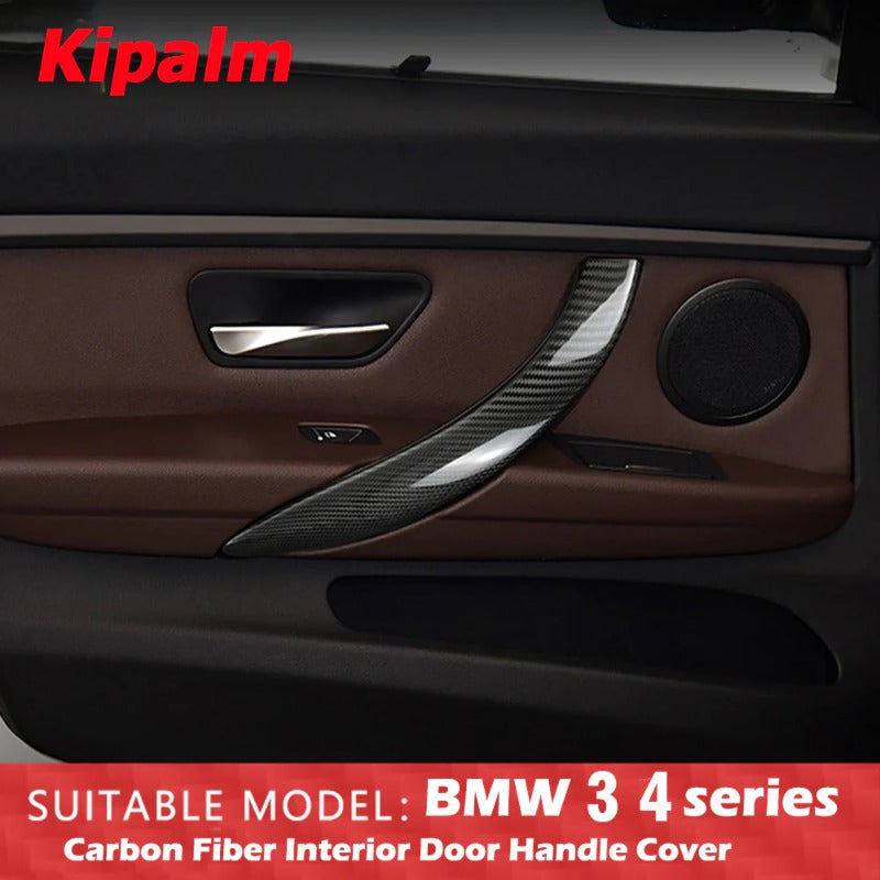 Car Interior F30 F32 F34 F35 F36 Carbon Fiber Inside Door Handle Sticker For BMW