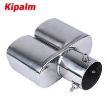 Load image into Gallery viewer, Twin Square Chrome Heavy Duty Exhaust Muffler Vehicle Modification Stainless Steel Exhaust Pipe