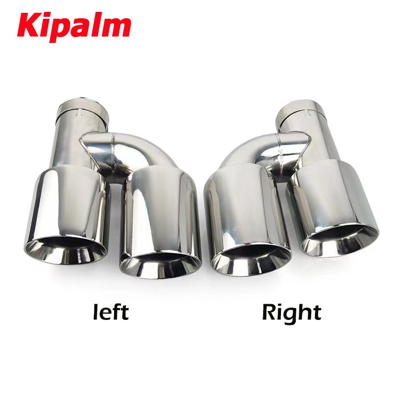 1PC Universal Dual H Shape Welding Style Stainless Steel Exhaust Muffler End Tail Pipe for BMW VW Ford Rear Tip