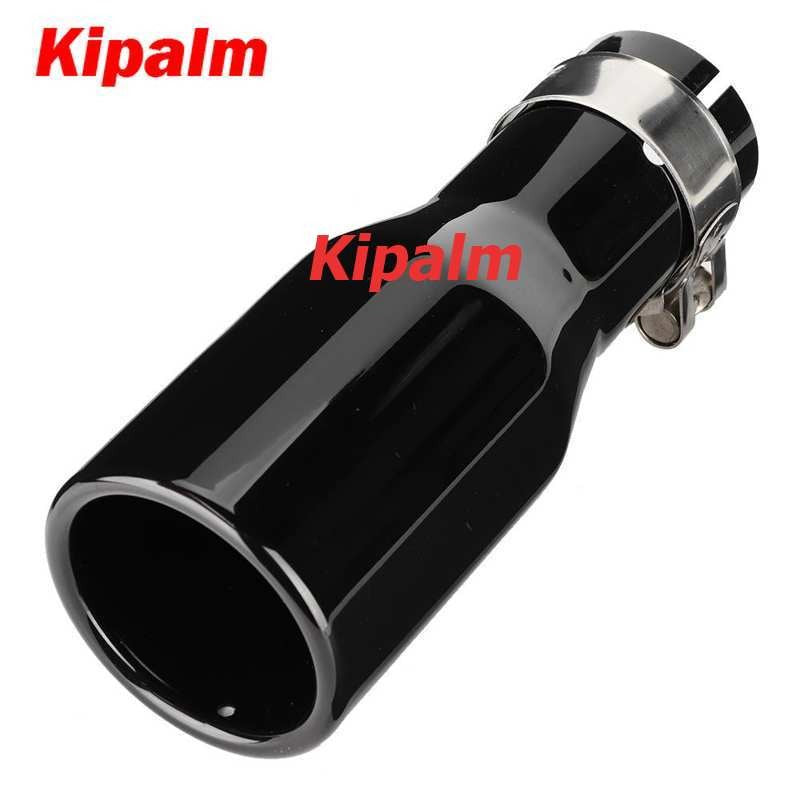 Universal Car Exhaust Pipe Tail Throat Stainless Steel Muffler Tips with Clamp Modification Parts Black Color