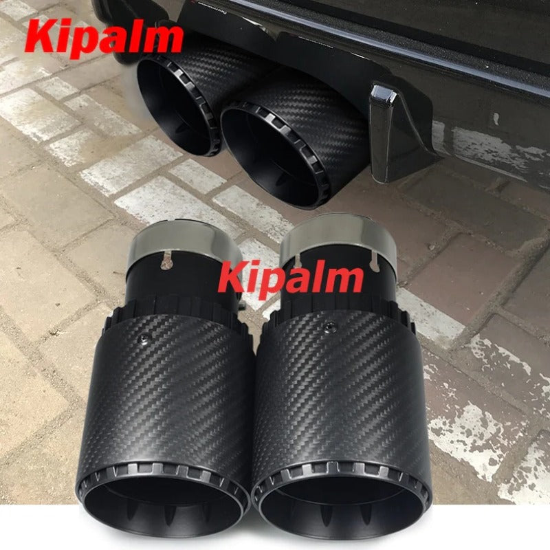 Car New Gear Shape Style Design Carbon Fiber Exhaust Tips Muffler Tips Tail Pipe Ends Without Logo
