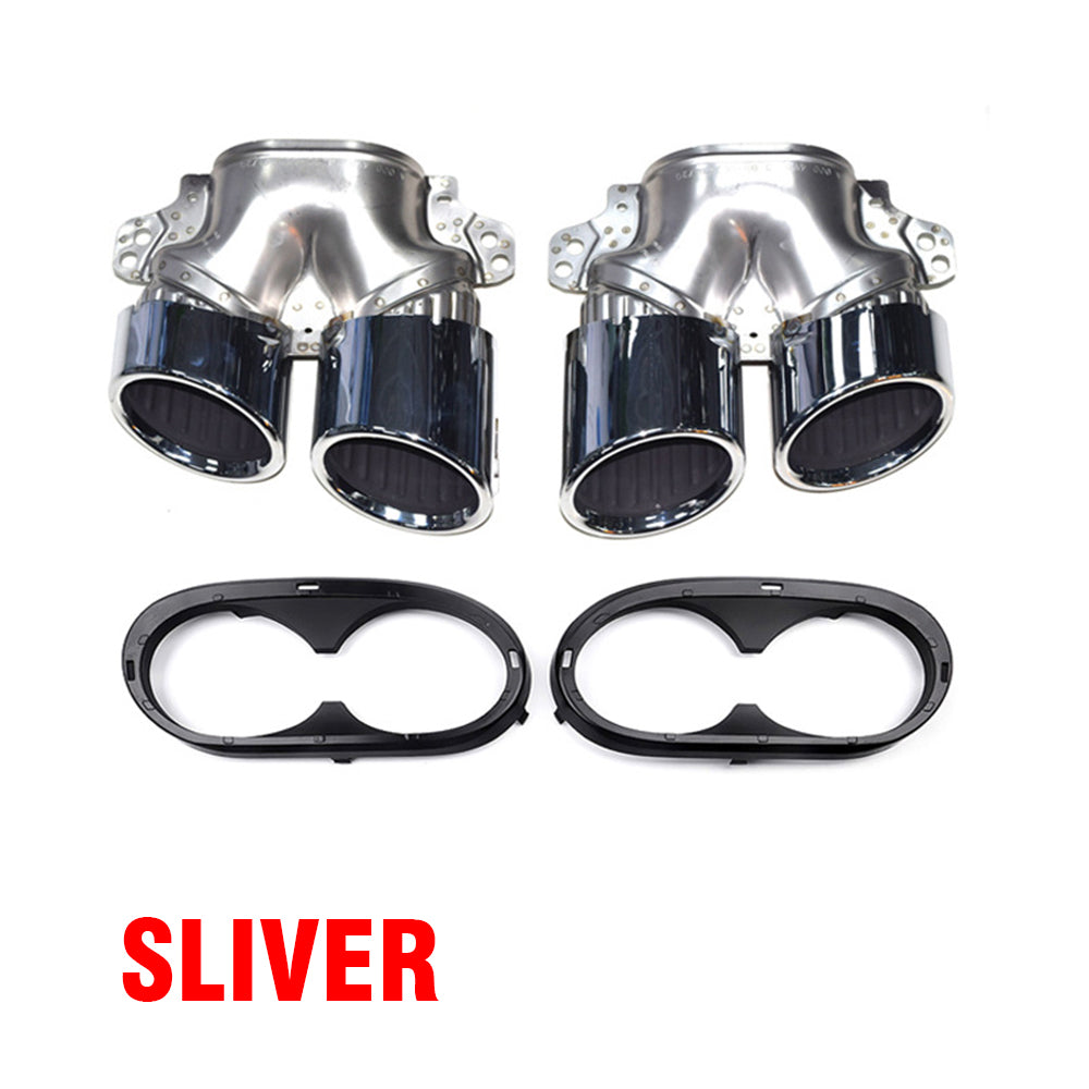 Dual Out Stainless Steel Exhaust Pipe for Mercedes-Benz W177 C118 A35 CLA35 AMG 2020+ Rear Bumper