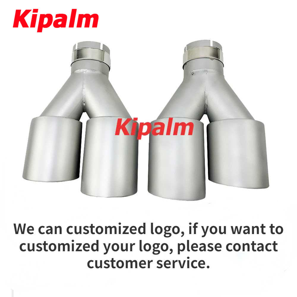 Dual Sand Blasting Stainless Steel Exhaust Tail Tips for VW Golf Tiguan R MK7 Golf 6 with AK logo