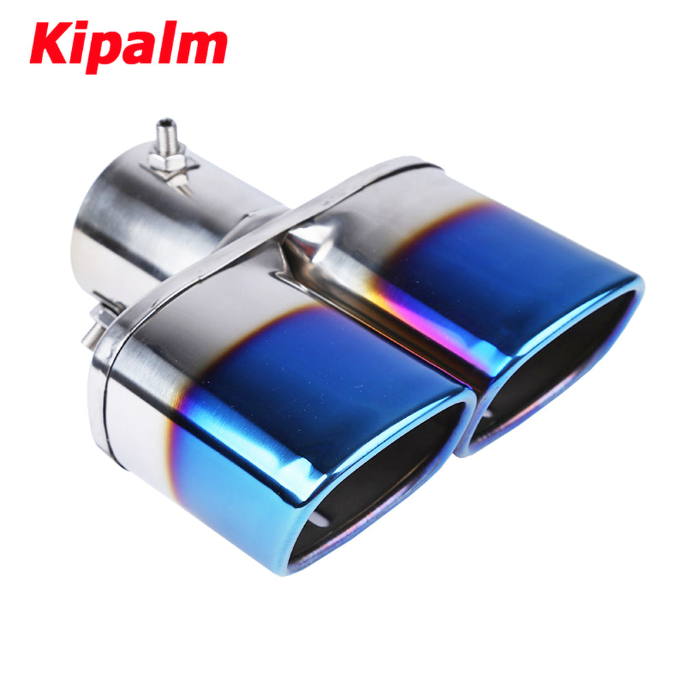 Twin Square Chrome Heavy Duty Exhaust Muffler Vehicle Modification Stainless Steel Exhaust Pipe