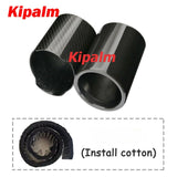 Kipalm Car Universal Exhaust Pipe Carbon Fiber Cover Muffler Pipe Tip Install Insulation Cotton