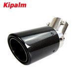 No Logo Angle Adjustable Akrapovic Type Carbon Fibre Car Exhaust Pipe Curly Edge Muffler Tip for Honda Toyota Etc..