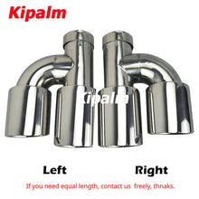 Load image into Gallery viewer, 1PC Universal Dual h-Shape Curly Edge Stainless Steel Exhaust Muffler Tail Pipe for BMW VW Audi Ford Rear Tip