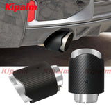 Car Universal Wavy Edge Sand Blasting Stainless Steel Matte Carbon Fiber Exhaut Tip for BENZ AUDI  TOYOTA HONDA