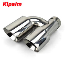 Load image into Gallery viewer, 1PC Universal Dual H Shape Welding Style Stainless Steel Exhaust Muffler End Tail Pipe for BMW VW Ford Rear Tip