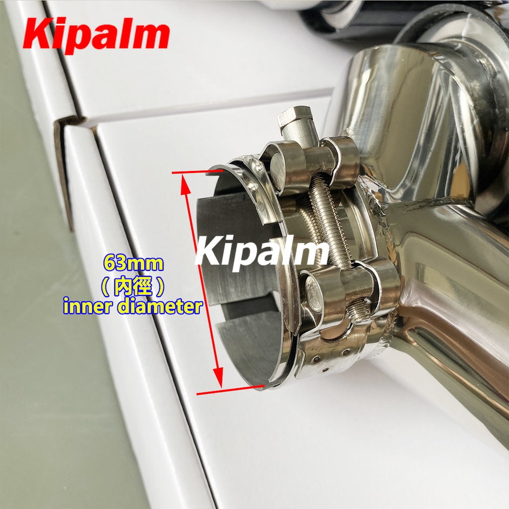 Kipalm 1 Pair Real Forged Carbon Fiber Exhaust Tips for Mercedes Benz BMW Audi Muffler Tips with 304 Stainless Steel