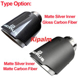 Universal Remus Sport Carbon Fiber Exhaust Muffler Tips Matte Silver Tail Pipe for BMW AUDI GOLF MAZDA