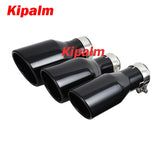 Universal Car Exhaust Pipe Tail Throat Stainless Steel Muffler Tips with Clamp Modification Parts Black Color