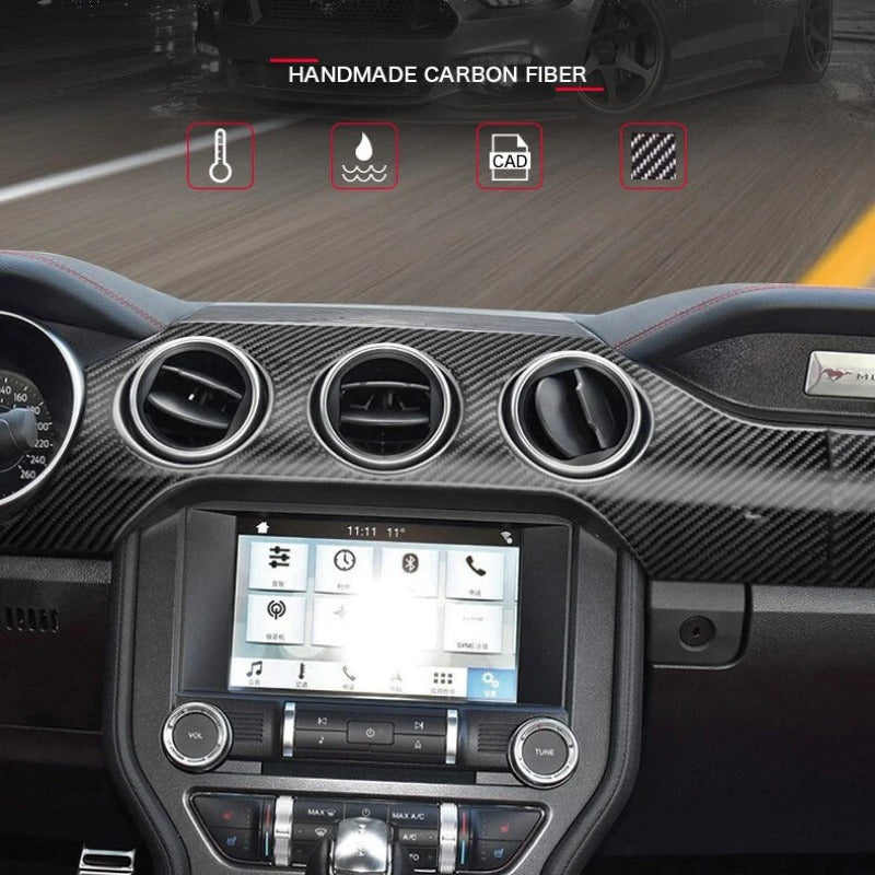 Panel Mustang Ford Carbon Sticker Dashboard Instrument Fiber