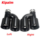 h Style Dual Glossy Carbon Fiber Black Stainless Steel  M Performance Exhaust End Pipes for BMW Modified Tips