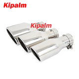 1PC Car Exhaust Pipe Tail Throat Stainless Steel Muffler Tips with Clamp Modification Parts Silver Color