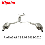 304 Stainless Steel Full Exhaust System Cat-back Fit for Audi A6 A7 C8 2.0T 3.0T 2018-2020