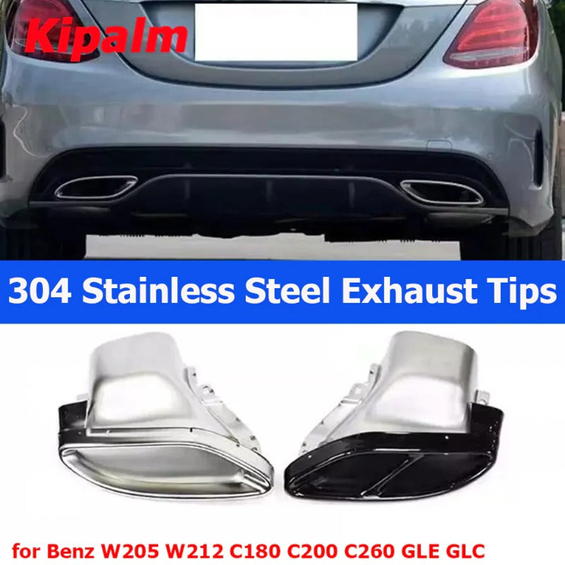 W205 Car Exhaust Pipe Stainless Steel Dual Rear Muffler for BENZ C/ E/ GLE/ GLC W212 C200 C260 C180