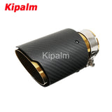 Matte Carbon with Gold Pipe Exhaust Muffler Tip Exhaust End Pipe Tail Pipe Tip with AK Logo